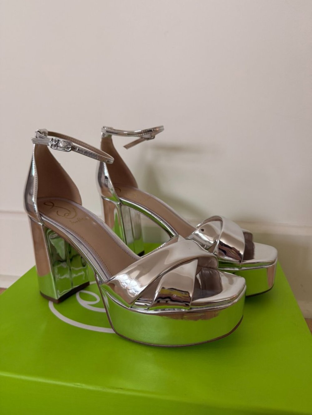 Sam Edelman Jullian Silver Platorm Sandals